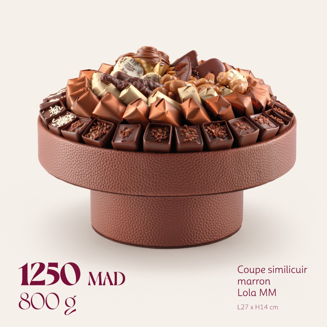 Coupe similicuir marron Lola